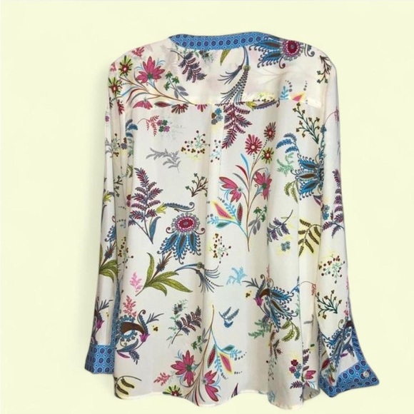 Talbots Floral Long Sleeve Blouse Large petite - Picture 7 of 12